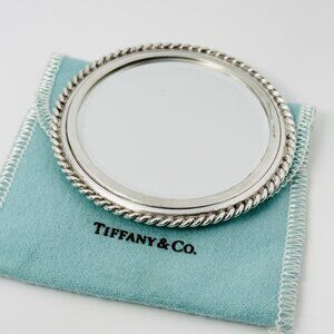 Tiffany & Co. Compact Round Purse Mirror in Silver Twist Rope Edge